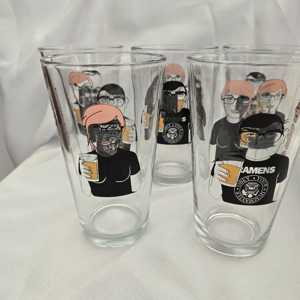 "Geeks Who Drink" Pint Glass, Obey Your Quizmaster Trivia Competition, Set of 5